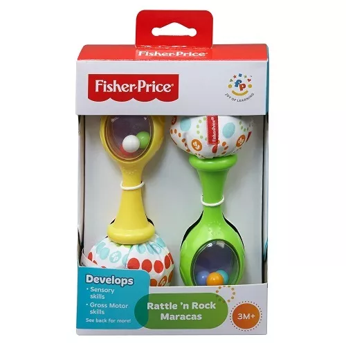 Fisher-Price Rattle N Rock Maracas Infant Baby Toy Set of 2 Rattles NEW