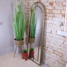 Samela Full Size Arch Mirror 180cm Antique Gold Vintage Retro Home Decor