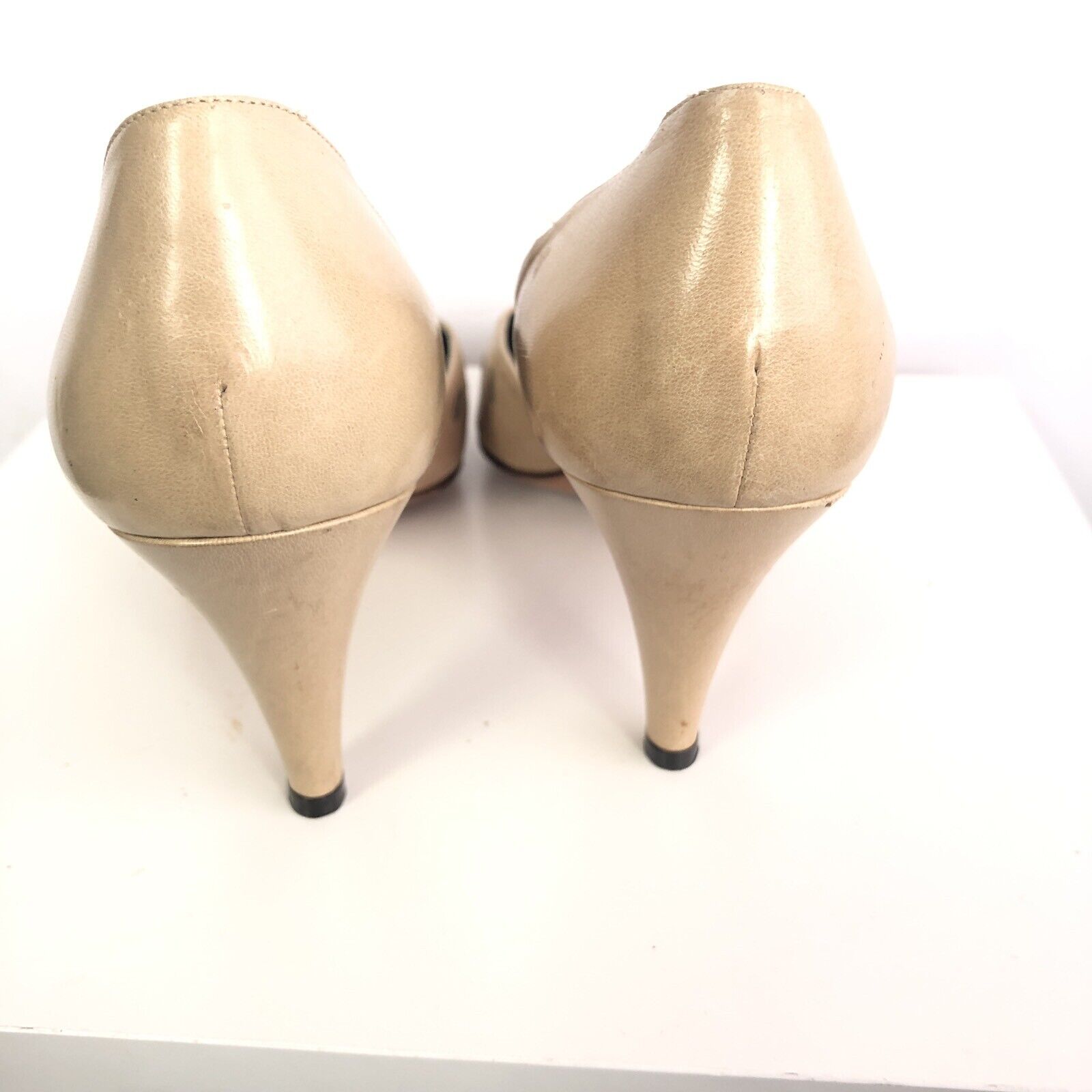 Casadei Heels Pumps 7.5 Beige Nude D'Orsay Leathe… - image 3