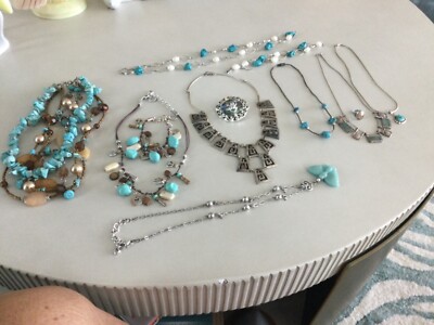 Vintage Mix Lot of Mixed 925/ Silver/ Turquoise/ Pearl/ Natural Stone Jewelry