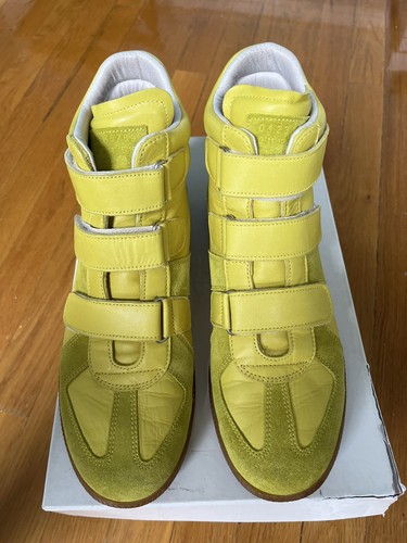 Hi Top Yellow Suede Leather Sneakers 