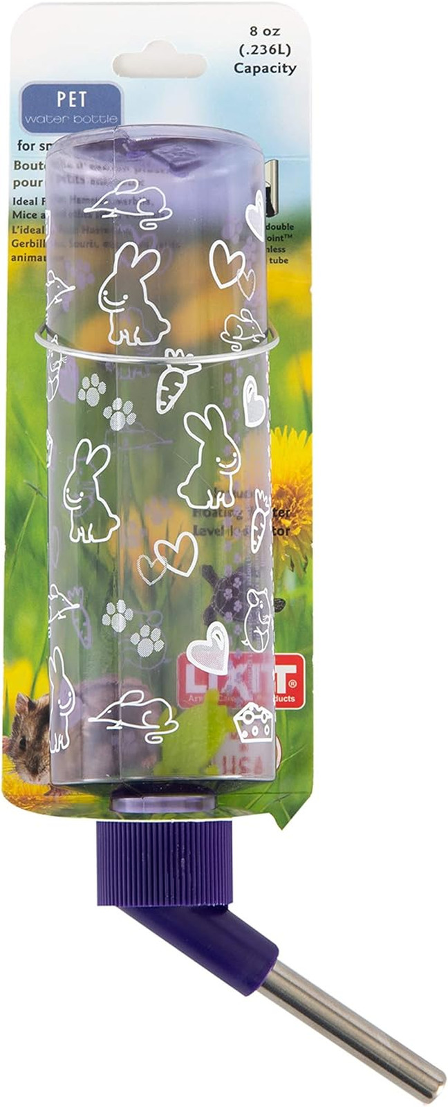 Lixit 8oz Water Bottle for Small Animals - Purple
