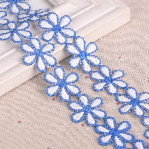1Yard 30mm Flower Trim Lace Fabric Embroidery Ribbon DIY Sewing Accessories - Picture 7 of 8