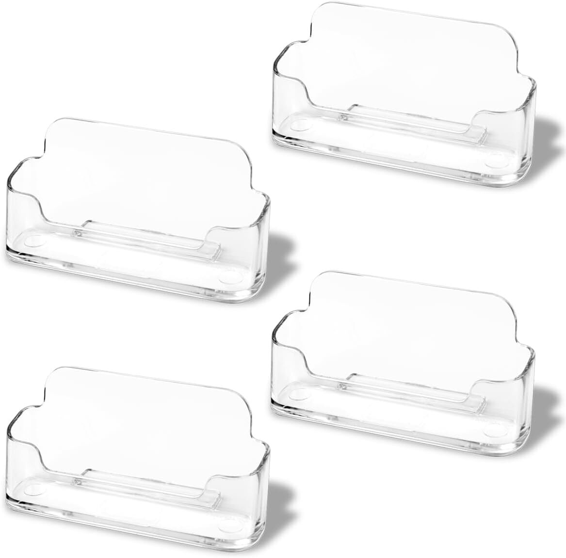 Business Card Holder for Desk - 4 Pack Acrylic 4 Pack, Clear-image