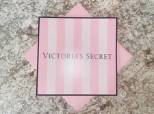 VICTORIA'S SECRET 2-PIECE TOP AND BOTTOM PINK STRIPED MEDIUM GIFT BOX RARE HTF