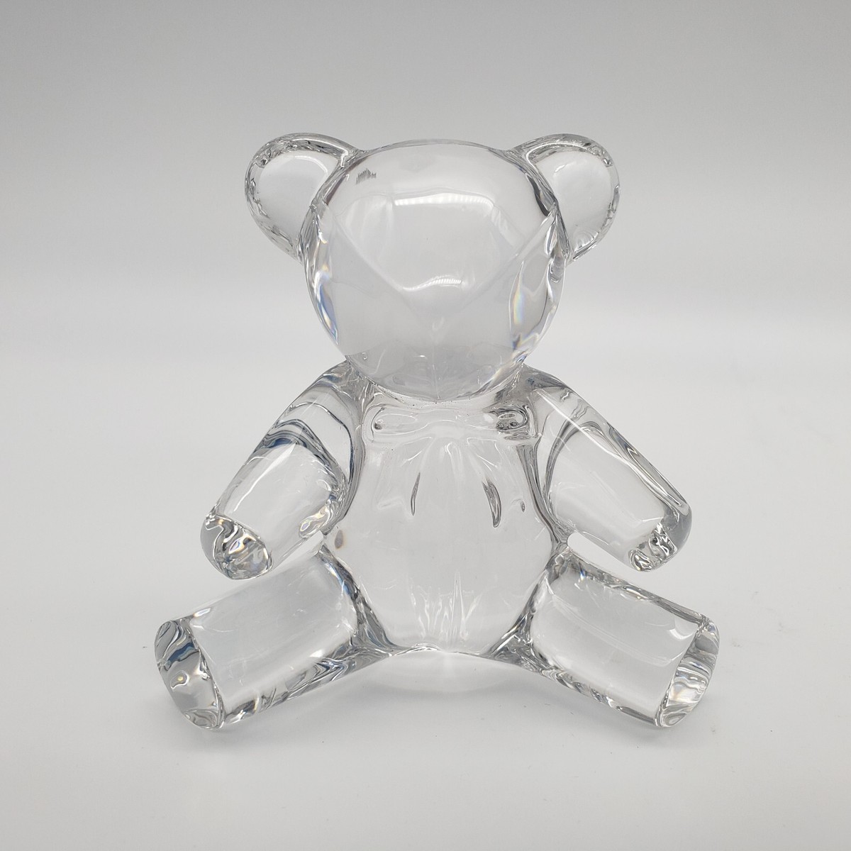 Ralph Lauren Crystal Clear Glass Teddy Bear Paperweight 3.5