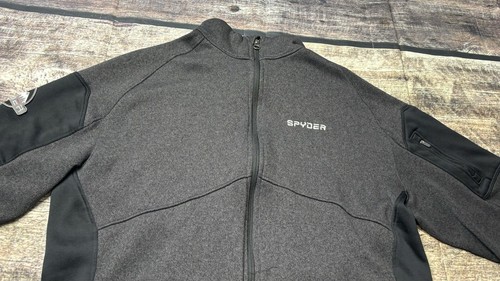 Spyder Jacket Men's Empire Full Zip Gray Mock Neck Shoulder Pocket - Picture 4 of 12