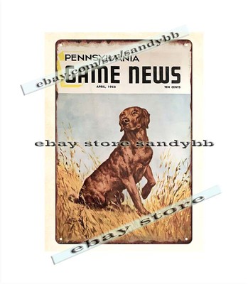1958 hunting dog Pennsylvania game hunting wildlife tin sign 