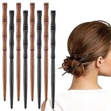 8Pcs Vintage Wood Hair Sticks Japanese Chinese Hair Chopsticks Long Hair Pins