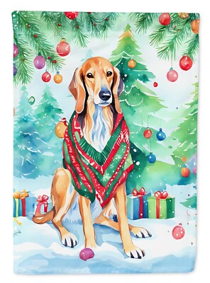 Saluki 2 Holiday Sweater Dog Flag