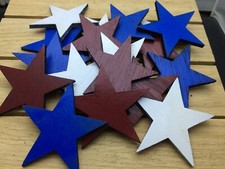 100 Pcs Wood Stars 4th of July Star Decor Patriotic Wooden Stars Crafts Crafting