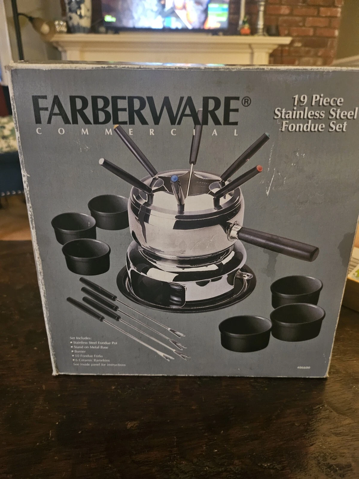 Farberware Commercial 19 Piece Stainless Steel Fondue Set. Used Once