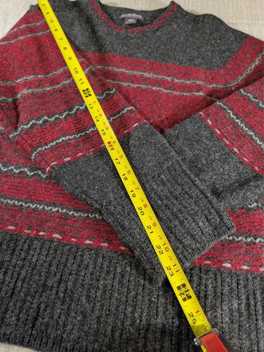 Woolrich Sweater Red Gray Charcoal Heather 100% Wool Womens Size XL - Imagen 3 de 7