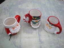 un lot de 3 mug de noel en céramique contenance 45cl collection crisma
