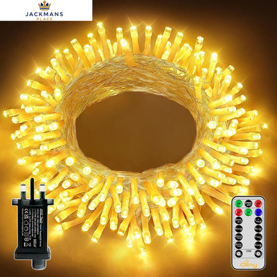 Ollny Weihnachtsbaumbeleuchtung, 10m 100 LED Lichterkette Netz 10m, warmweiß