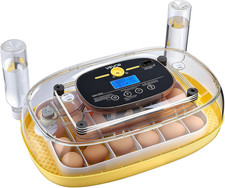 24 Egg Incubator with Automatic Egg Turner LED Candler Temperature Humidity