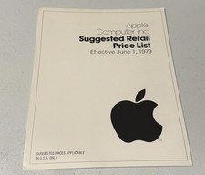 Apple Computer Print June 1979 Suggested Retail Price List Vintage Nice