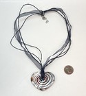 Artisan Colorful Heart Glass Pendant Necklace, 22.3g — photo 2