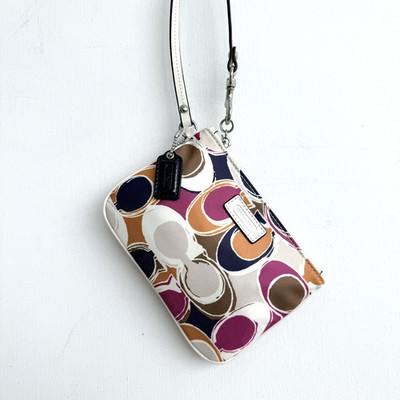 NWT Coach Park Hand Drawn Scarf Signature Wristlet Wallet Bag 49166 A Classic