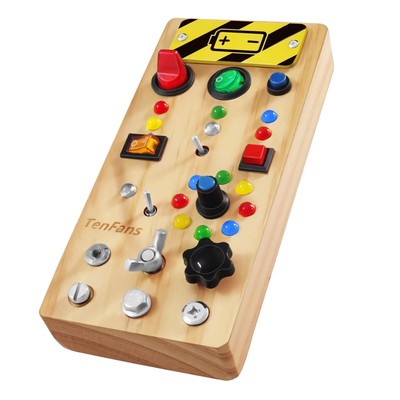 Montessori Busy Board with 8 LED Light Modes - Sensory Toys for 1-3 Year Olds...