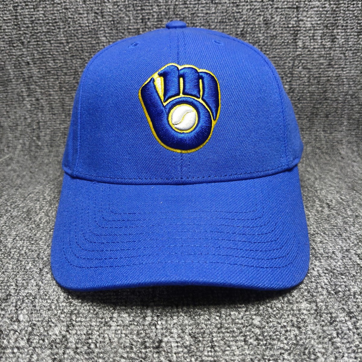 Mitchell & Ness Milwaukee Brewers Blue Hat Cap Throwback Old Logo V084