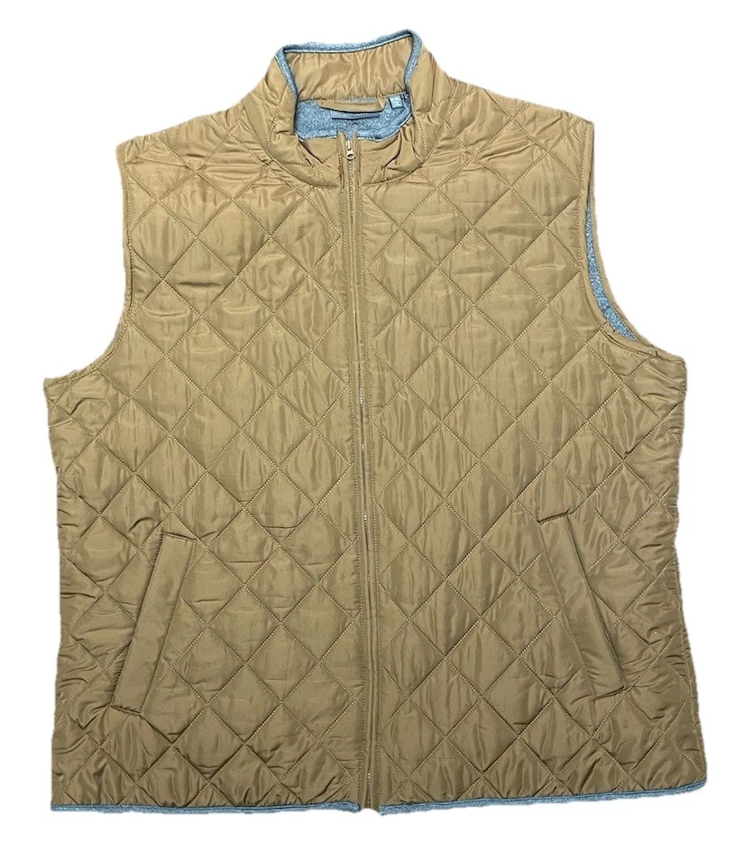1888 Saddlebred Men's Brown Quilted Vest XXL Full Zip