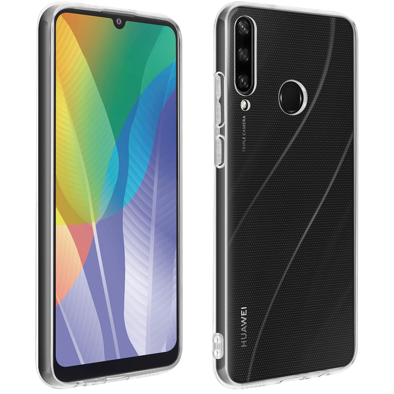 Coque Huawei Y6p Avizar en silicone gel transparent pour protection arrière