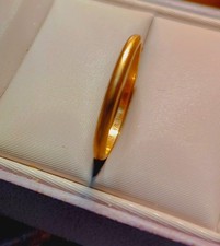 14k Yellow Gold Solid Wedding Band Ring 1.65 grams 1mm Size 9  12 