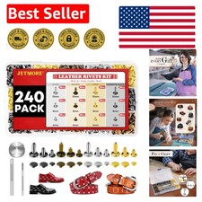 Durable Leather Rivets Kit - 240 Sets, Double Cap, Nickel-Free Copper Tools