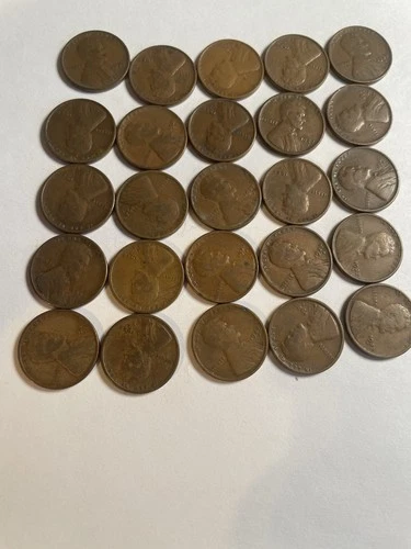 1/2 Roll 1927 S Lincoln Wheat Cents Penny Good or Better Condition 25 Coins