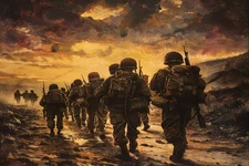 US MILITARY ARMY AIR FORCE SOLDIER STRETCHED CANVAS WALL ART READY TO HANG MC38