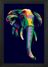 Elephant in Pop Art Framed Wall Art Poster Canvas Print Picture