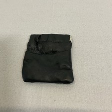Black Leather Squeeze Coin Purse Pouch Change Holder for Men  Women 3" x 3"