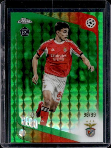 2025-26 Topps Chrome UEFA Joao Rego RC Green Geometric Refractor #/99 Benfica