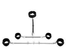 Silver Spreader Bar Bondage Restraints 2 Pcs