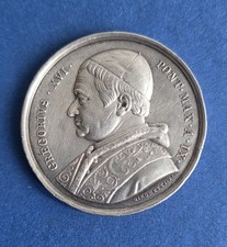 Medaglia Argento Gregorio XVI 1838 Girometti MIRABILIS DEVS IN SANCTIS SVIS