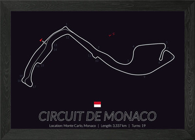 Circuit de Monaco F1 Framed Wall Art Poster Canvas Print Picture