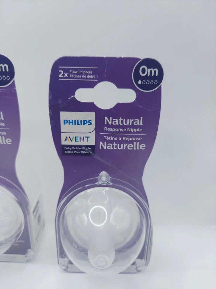 3 pezones para biberón Philips Avent 2pk respuesta natural - flujo para recién nacidos 1 total 6 Foto 2 de 3