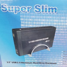 3.5" USB 2.0 Super Slim Aluminum External Hard Drive Enclosure Kit  NEW in Box