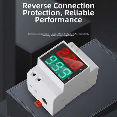 AC Dual Parameter Monitoring Meter with Rail Mount Design and LCD Visual Output