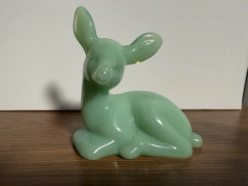 Mosser Glass Jadeite Jade Green Fawn Deer Figurine Former Fenton Mold