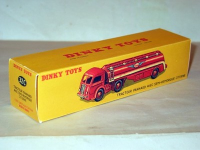 Dinky Toys France - Panhard Esso - Retouche Du Liseret Blanc Sur Remorque En Boite Usagee Ref 32c