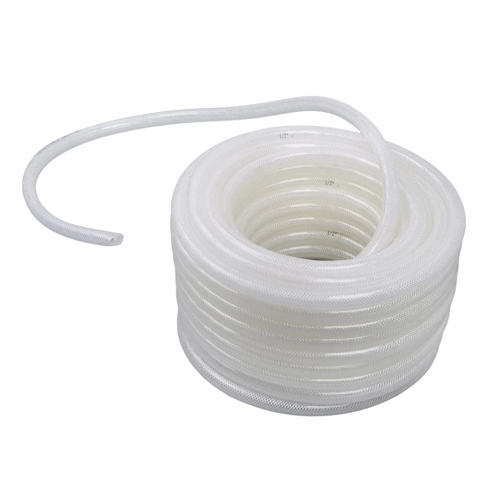 1/2" ID 3/4" OD Clear Braided PVC Hose 100ft, Flexible for Water Air Oil - Image 4 of 4