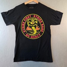 Cobra Kai Karate Kid T-Shirt Men  s S Black Strike First No Mercy Tee