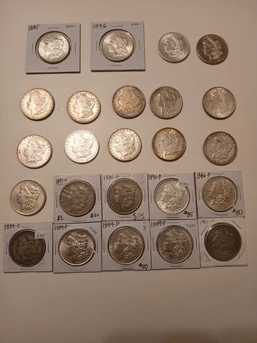 Morgan Silver Dollar Lot of 24 All Very Good to Uncirculated
