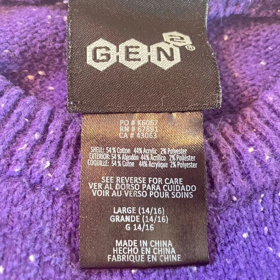 Suéter GEN2 Juvenil Grande Púrpura Naranja Pata Tejido Niños 14/16 Team Spirit Pullover Foto 4 de 4