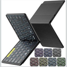 Samsers Foldable Bluetooth Keyboard Full Size Backlit iOS Android Windows Black