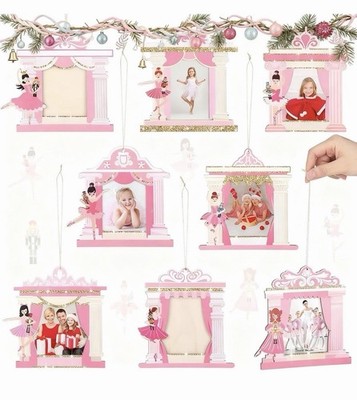 Namalu 8 Pcs Mini Ballet Nutcracker Picture Frames - Wooden Pink 