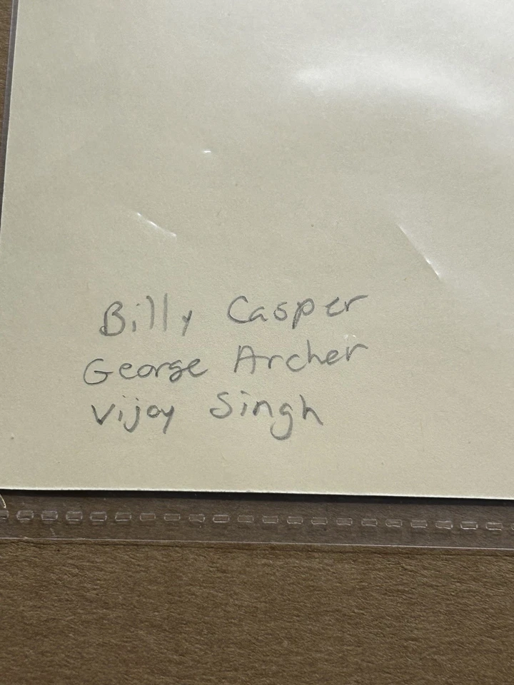 Tarjeta de Augusta firmada autografiada por George Archer & Billy Casper & Vijah Singh Foto 4 de 4