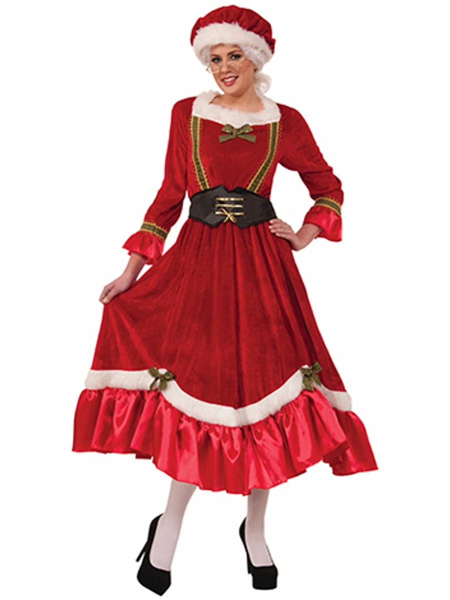 knee length dresses for ladies Plus Size Xmas Christmas Holiday Festive Long Red Dress